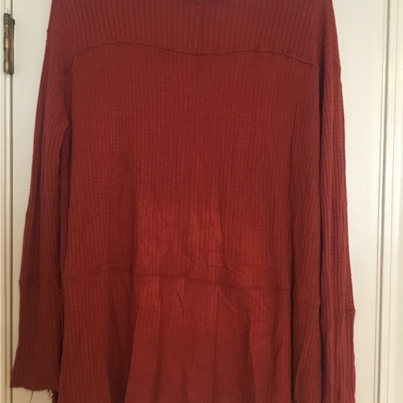 Free People Thermal Henley Waffle Long Sleeve Women’s Top - Picture 3 of 14
